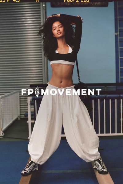 activewear set, sports bra, loose pants, workout clothes, track pants, fitness apparel, brand awareness, lifestyle, energetic, bold, neutral, blue